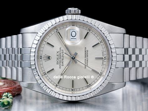 Rolex Datejust 36 Argento Jubilee 16220 Silver Lining